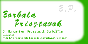 borbala prisztavok business card